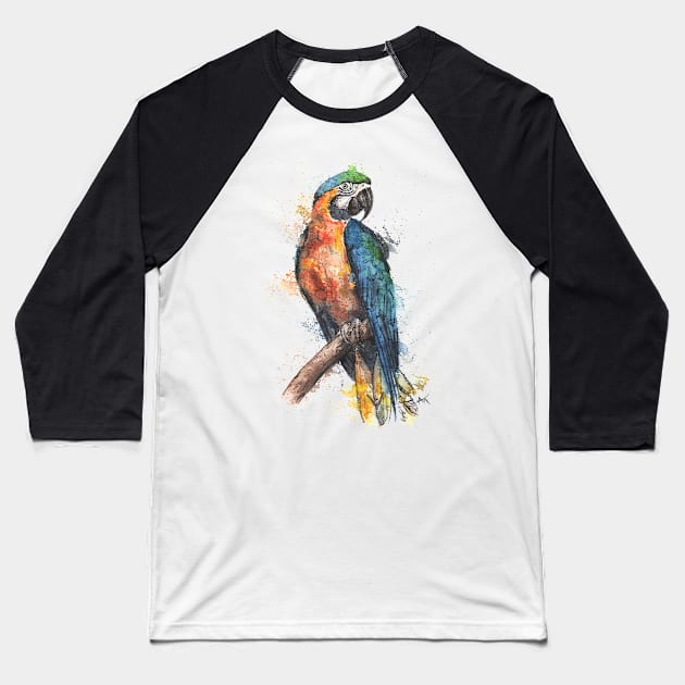 Macaw Parrot Baseball T-Shirt by Andraws Art